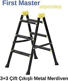 Alternative view of 3+3 Superstep Metal Merdiven Çift Çıkışlı 150kg Taşıma Kapasitesi 3 Basamak