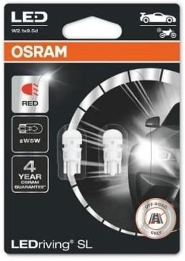 Alternative view of MİNYATÜR AMPUL 1W 12V W2.1X9.5D VS2000 2 W5W KIRMIZI LEDRİVİNG 2825DRP-02B