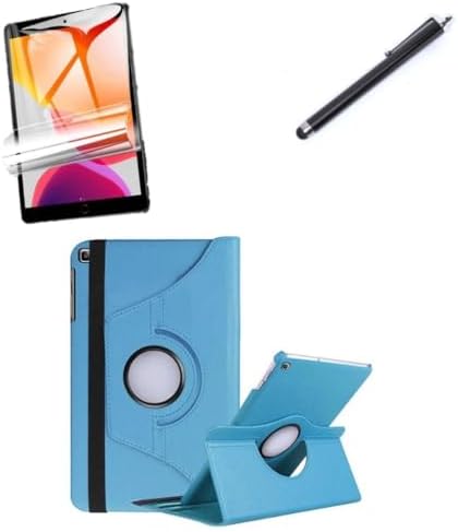 Galaxy Tab A7 Lite 8.7" T220 T225 T227 ile uyumlu Kılıf Dönen Tablet Kilifi Ekran Koruyucu+Kalem Mavi