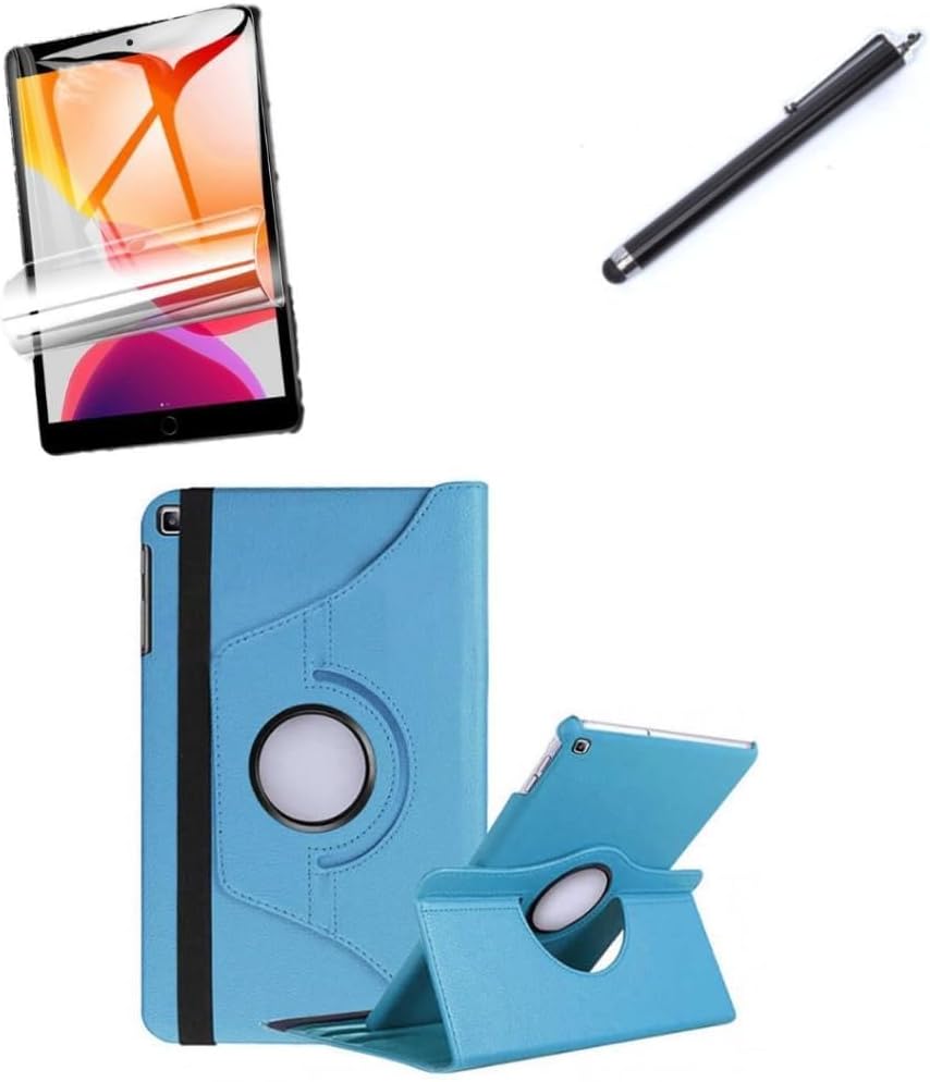 Alternative view of Galaxy Tab A7 Lite 8.7" T220 T225 T227 ile uyumlu Kılıf Dönen Tablet Kilifi Ekran Koruyucu+Kalem Mavi