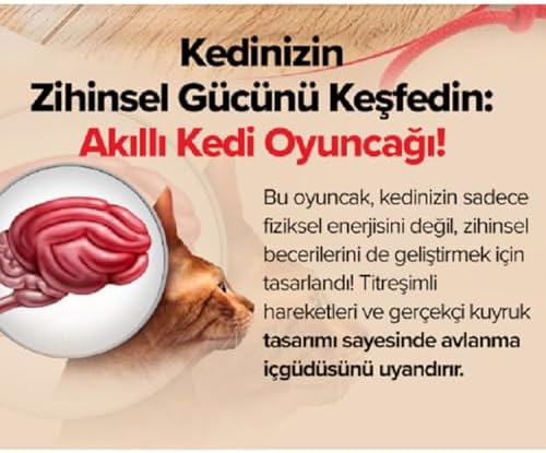 Kedi Oyuncağı Topu Kuyruklu Otomatik Yuvarlanan Top, Hareketli Kuyruk, USB Şarjlı, LED Işıklı, 3 Oyun Modu, Evcil Hayvanlar İçin Eğlenceli Oyuncak