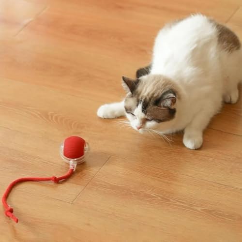 Alternative view of Kedi Oyuncağı Topu Kuyruklu Otomatik Yuvarlanan Top, Hareketli Kuyruk, USB Şarjlı, LED Işıklı, 3 Oyun Modu, Evcil Hayvanlar İçin Eğlenceli Oyuncak