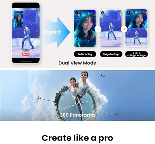 2 Pro Beyaz - Katlanabilir AI Telefon Gimbal, DockKit ile 200'den Fazla Uygulamada İzleme, Çok Kişi İzleme, 360º Pan İzleme, Dahili /Selfie Çubuğu, / Taşınabilir