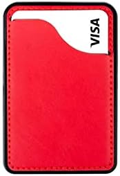 Tüm Telefon Kılıflarına Uyumlu Telefon Arkası Kartlık Yapışkanlı Kırmızı