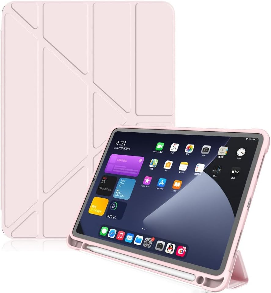 Alternative view of UnDePlus iPad 9. Nesil 10.2 ile uyumlu Kılıf Kalem Bölmeli Trifolding A2602 A2603 A2604 A2605 Rose