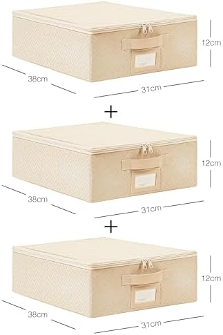 3'lü Küçük Boy Bej Destekli Hurç Set 31 x 38 x 12 cm