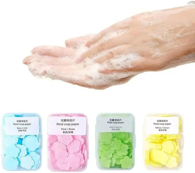 1 Kutu Parfümlü Eriyen Mini Kağıt Sabun Öğrenci Çocuk Okul Dezenfektan El Sabunu