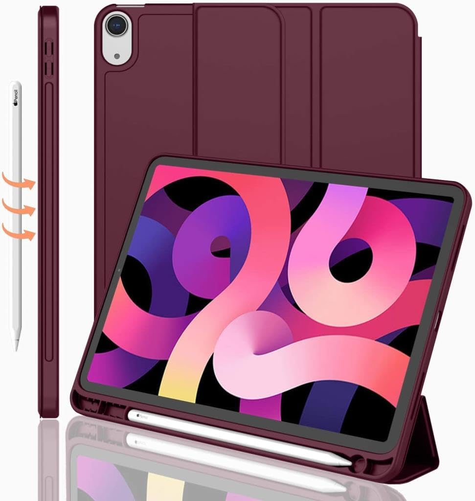 Alternative view of iPad 11.Nesil A16 11inç/10.Nesil 10.9inç ile uyumlu Kılıf Kalem Bölmeli Smart 27-Wine Red