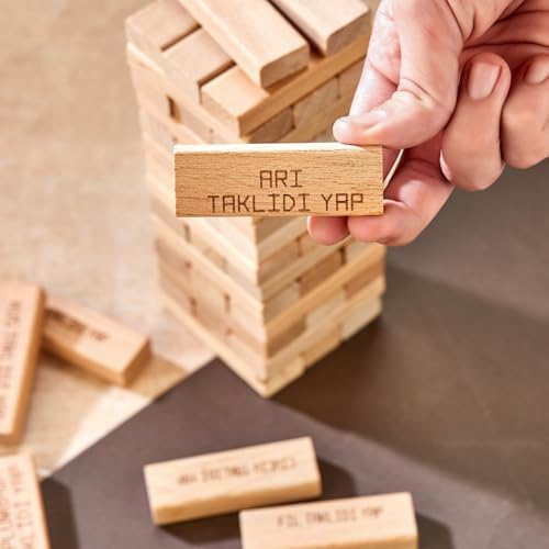 Alternative view of Tower Wooden Blocks Tumbling Tower Game – 54-Piece Stacking Game for Kids & Adults – Fun Game with Cute Designs – Educational & Interactive Toy for Boys & Girls Ages 3+