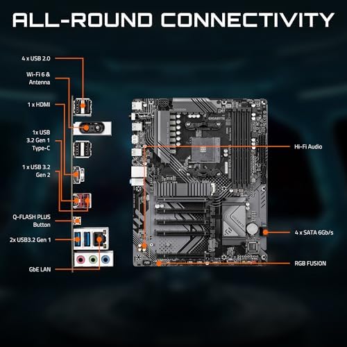 GIGABYTE B550 Eagle WIFI6 Anakart, AMD AM4 Ryzen 5000 İşlemcileri, ATX, DDR4, 2X M.2, PCIe 4.0, WIFI6, 1GbE LAN, EZ-Mandalı destekler