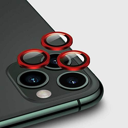 11 Pro Max ile uyumlu Kamera Lens Koruyucu Çerçeveli Koruyucu CL-02 Kırmızı
