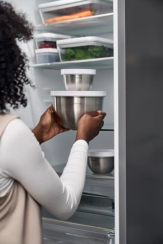 Fresh & Save Bowls Vakumlu Saklama Kabı, L, 24 Santimetre, Paslanmaz Çelik, Metalik Gri