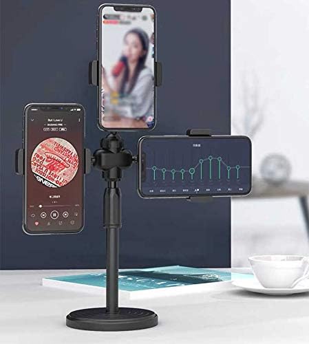 Teleskopik Masaüstü 3lü Tablet Telefon Tutucu Ayarlanır Katlanır Seviyeli Tutucu 08 Siyah