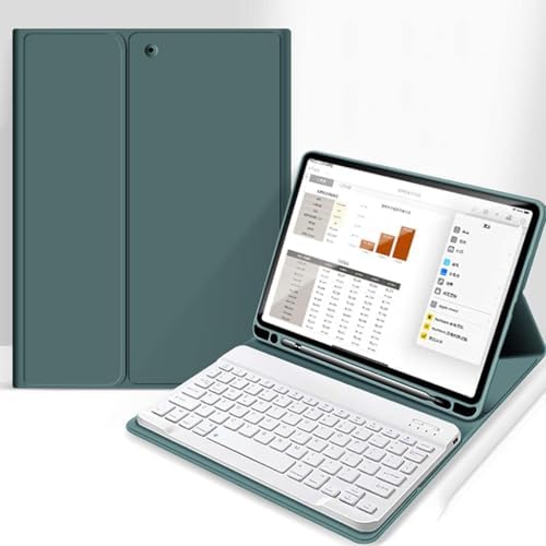 iPad Air 4/5. Nesil 10.9 ile uyumlu Kılıf Kablosuz Klavyeli Mobax (10.Nesil Değildir) Koyu Yeşil