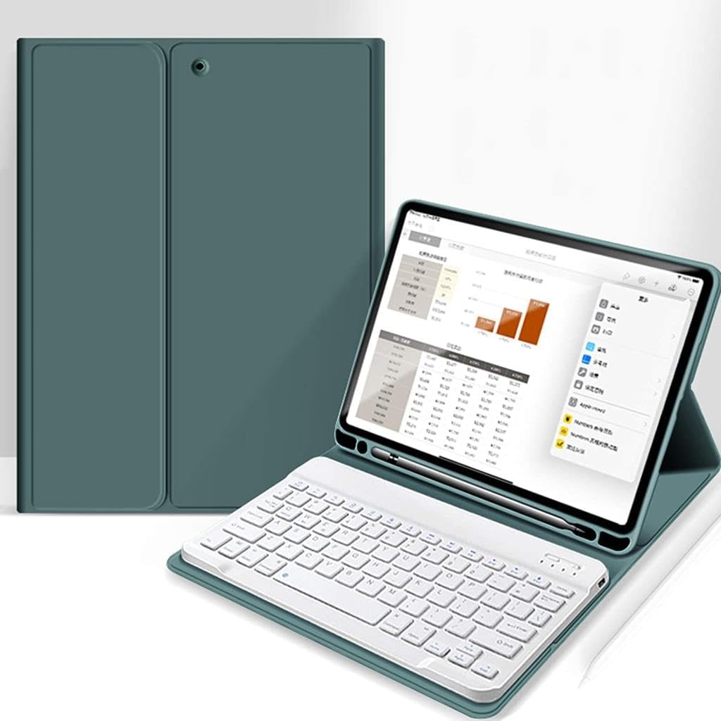 Alternative view of iPad Air 4/5. Nesil 10.9 ile uyumlu Kılıf Kablosuz Klavyeli Mobax (10.Nesil Değildir) Koyu Yeşil