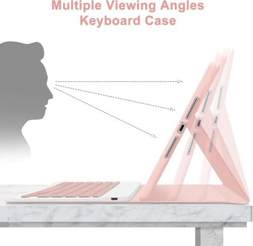 Alternative view of iPad 8. Nesil 10.2" ile uyumlu Kılıf Kablosuz Klavyeli Mobax A2270 A2428 A2429 A2430 Pembe Açık