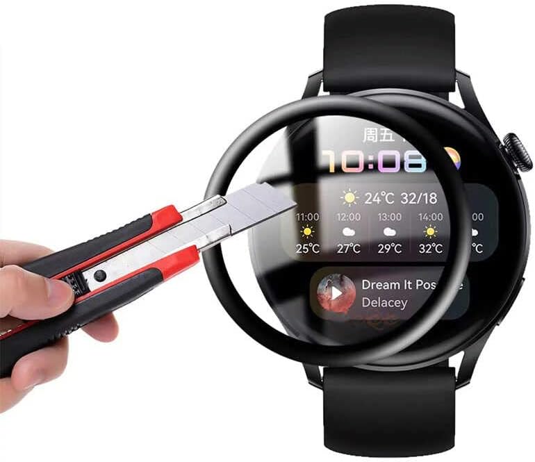 GT3 GT 3 42mm ile uyumlu Full Ekran Saat Koruyucu Siyah