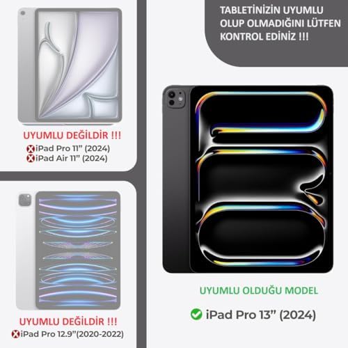 Alternative view of iPad Pro 13inç M4 2024 ile uyumlu Tablet Ekran Koruyucu A2925 A2926 A3007 Renksiz