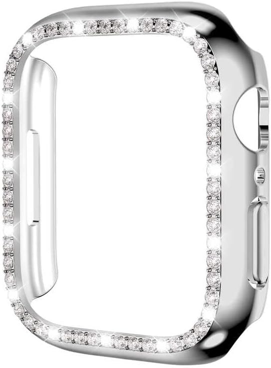 42mm ile uyumlu Kenar Taşlı Kasa Koruyucu Gümüş
