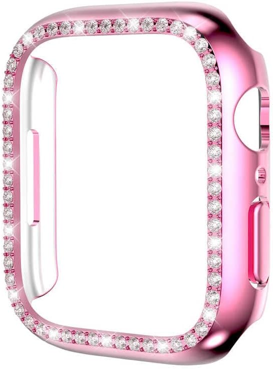 42mm ile uyumlu Kenar Taşlı Kasa Koruyucu Pembe