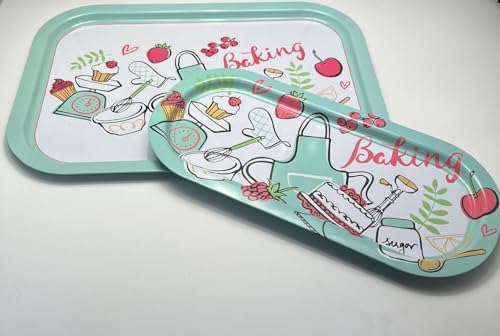 2'li Metal Tepsi Seti – Baking Desenli
