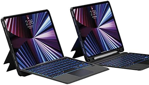 Alternative view of iPad Pro 12.9 6. Nesil ile uyumlu Kılıf LED Işıklı Magnetik Standlı Klavyeli A2436 A2437 A2764 A2766 Siyah