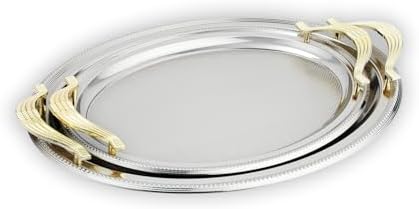Alternative view of Ela 2 li Oval Çay Tepsisi-Platin01