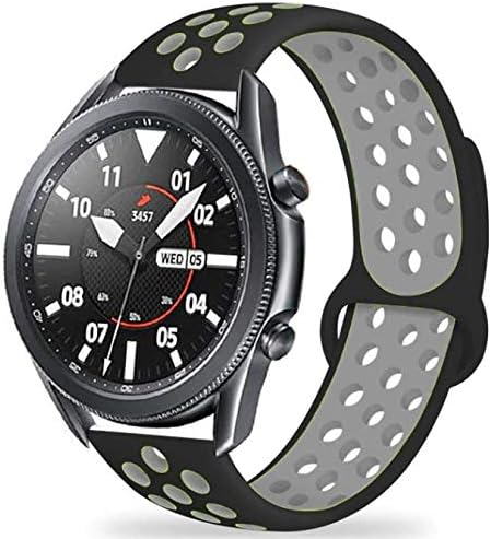 ​​ GTS Bip Lite S GTR 42mm ile uyumlu Kordon Delikli Spor Band Gri-Siyah