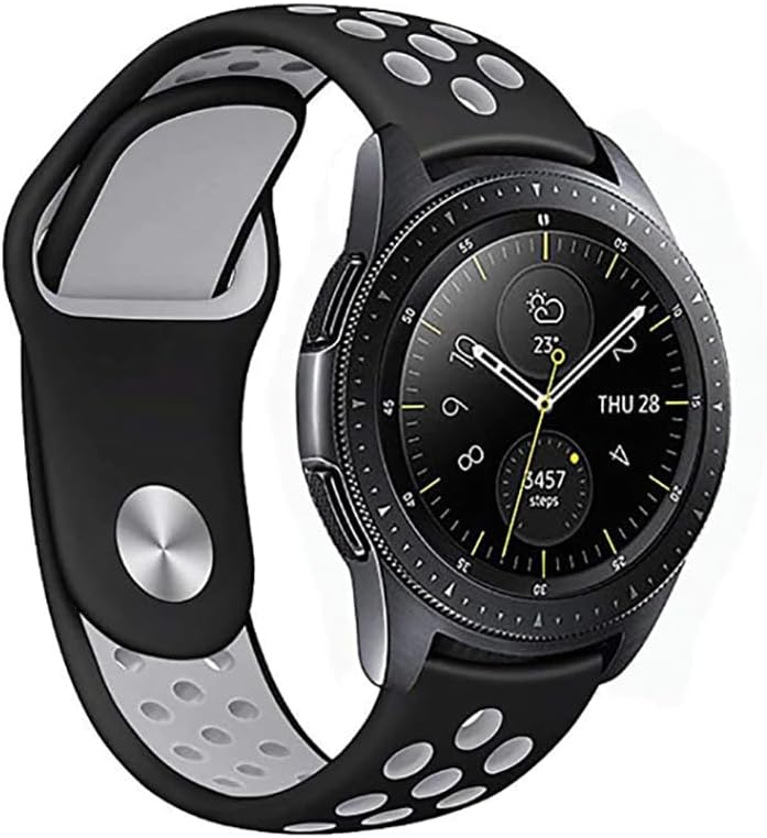 Alternative view of ​​ GTS Bip Lite S GTR 42mm ile uyumlu Kordon Delikli Spor Band Gri-Siyah