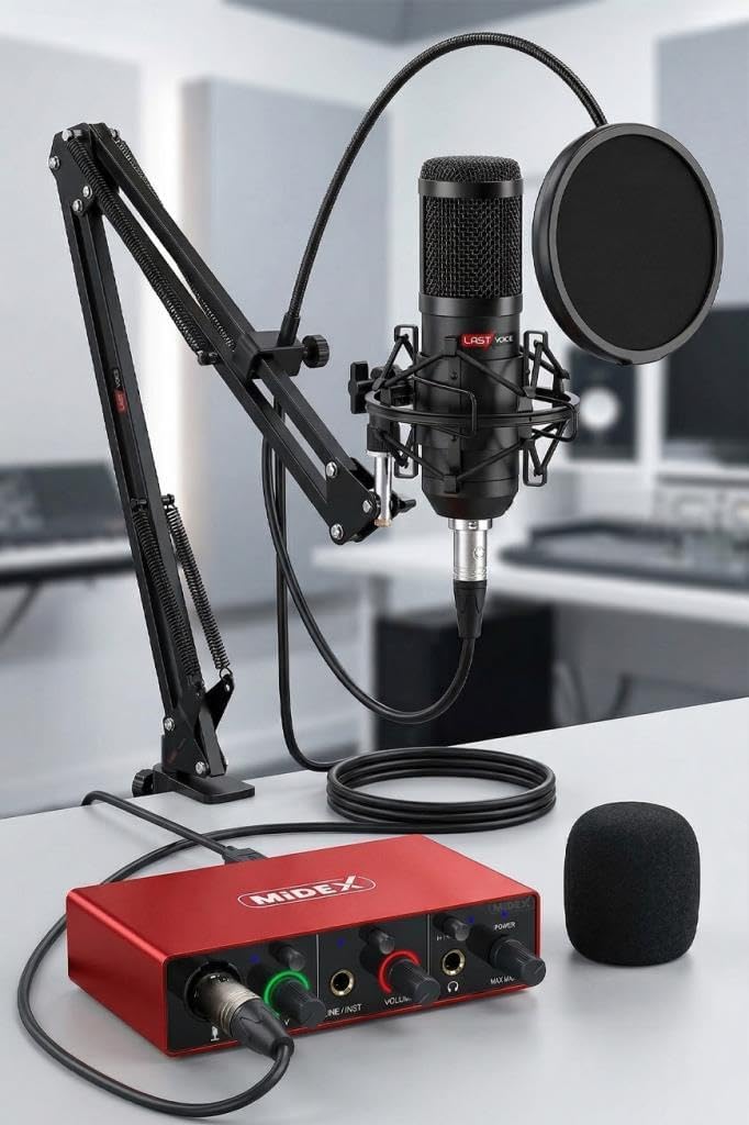 Alternative view of BM800-GLX-500 PRO Ses Kartı ve Condenser Mikrofon Stand Filtre Seti