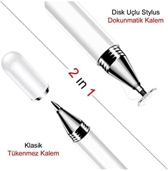 Alternative view of Dokunmatik Passive Stylus Kalem Tablet Telefon Bilgisayar Kalemi 2 in 1 Beyaz