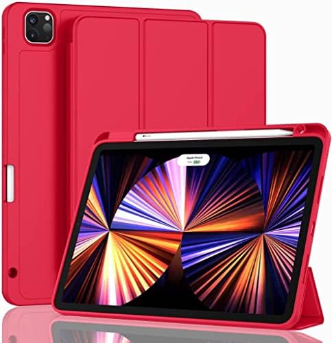 iPad Pro 11 4. Nesil 3. Nesil ile uyumlu Kılıf Pen Charge Kalem Bölmeli A2435 A2759 A2761 A2762 Kırmızı