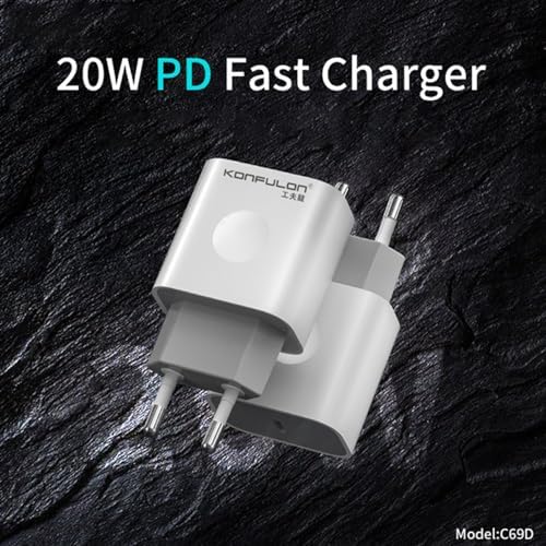 Yeni Nesil PD-Type-C 20W Şarj Cihazı Başlığı C69D Beyaz