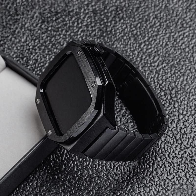 UnDePlus 44mm ile uyumlu Kordon Swatch Tarzı Paslanmaz Baklalı Metal Kasa Kordon