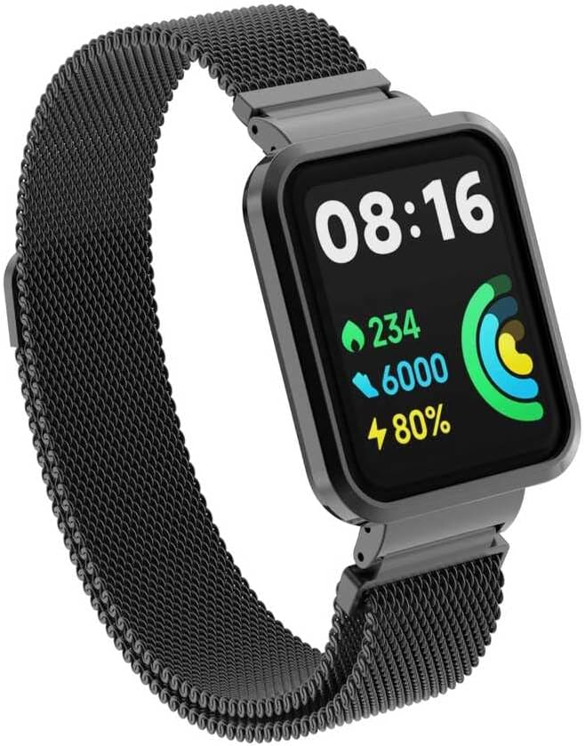 UnDePlus 2 Lite Kordon Kasalı Milano Loop Metal Kordon Siyah