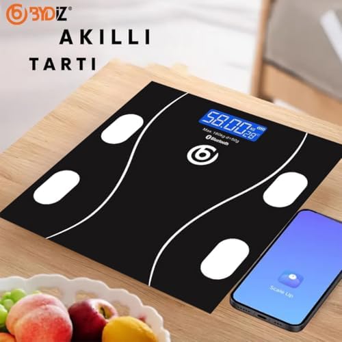 Alternative view of Dijital Baskül Bluetooth Vücut Analiz Tartısı - Akıllı Yağ Ölçer Baskül - ve iOS Uyumlu, 180 kg Kapasiteli Hassas Terazi (Bydiz)