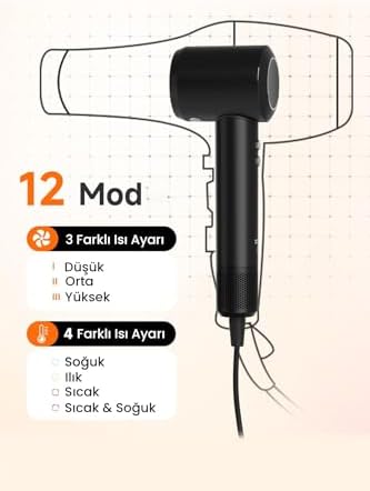 Alternative view of X116 Ultra Iyonlu Saç Kurutma Makinesi Ultra Sessiz ve Hızlı Kurutma (Siyah)