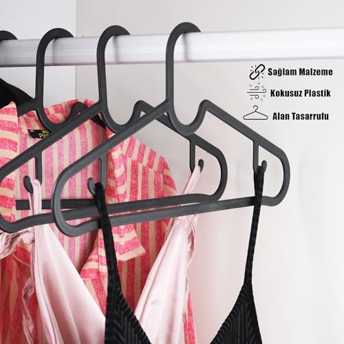 Alternative view of Plastik Slim Askı, Elbise Askısı, Siyah Askı (Standart, Adet, 20)