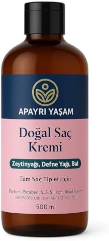 Zeytinyağı Yağı Bal Özlü Tüm Saç Tipleri İçin Doğal Saç Kremi 500 ML