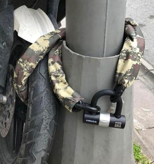 Armor 714 Military Serisi Çelik Zincir 1.80 mt 14 mm U Motosiklet Kilidi