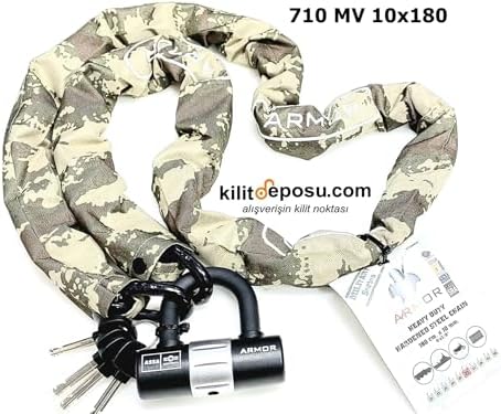 Military Series Çelik Zincir 10Mm X 1.80Mt +U Bar Kilit