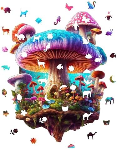 Alternative view of Ahşap Puzzle Yetişkin - Mantar Adası - 290 Parça, 29 x 38 cm - Yapıştırıcı Folyo Dahil - Benzersiz Şekilli Parçalar & Özel Figürler - WZ-03