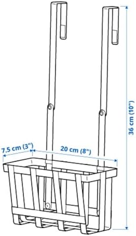 Asılabilir dolap düzenleyici, beyaz, 20x7,5x36