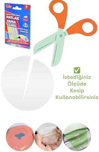 Alternative view of 8li Patlak Yama Tamir Bandı Şişme Yüzme Simidi Kolluk Bot Top Pilates Simit Çadır Yağmurluk Yaması