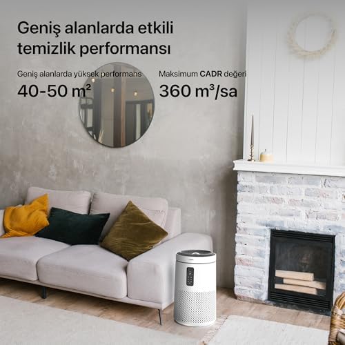 Smart Akıllı Hava Temizleyici Wi-Fi Mobil Uygulama Ambiyans Aydınlatma Aromaterapi Özellikli CADR 360m³/s 3 Katmanlı Antialerjik HEPA13 Filtreli Sessiz Çalışan Hava Temizleme Cihazı X7421