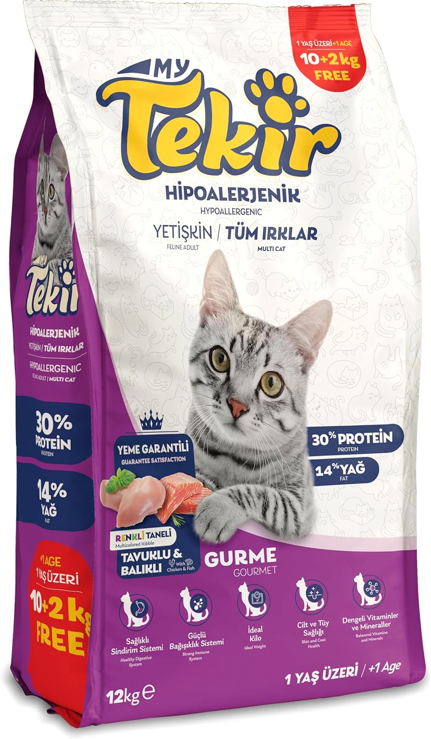 Alternative view of Tekir Yetişkin Kedi Maması Gurme 10+2KG