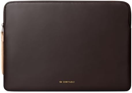 Comfyable 13 inç MacBook Air 13 inç M4 M3 M2 M1, 13 inç MacBook Pro, PU Deri Çanta Suya Dayanıklı Kılıf ile Uyumlu İnce Dizüstü Bilgisayar Kılıfı, Çikolata