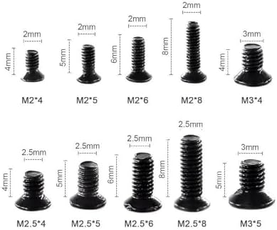 Alternative view of 500 Adet Mini KM Vida Seti M2/M2,5/M3mm Siyah Yıldız Kafa 50 Şer Adet 10 Çeşit Şeffaf Çantada