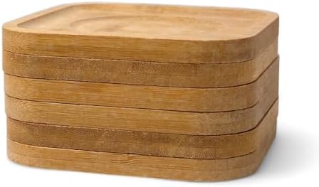 Alternative view of Bambu Kare Çay Tabağı Bardak Altlığı 6'lı Set | Dekoratif ve Doğal Bambu Altlık – Şık ve Dayanıklı Tasarım (10cm x 10cm)