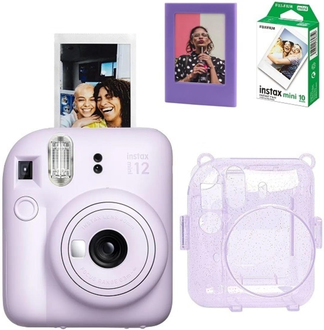 Alternative view of mini 12 Lila Fotoğraf Makinesi Simli Pleksi Kılıf Çerçeve ve 10'lu Film Hediye Seti-FOTSI00199-ST4-10-PK-C